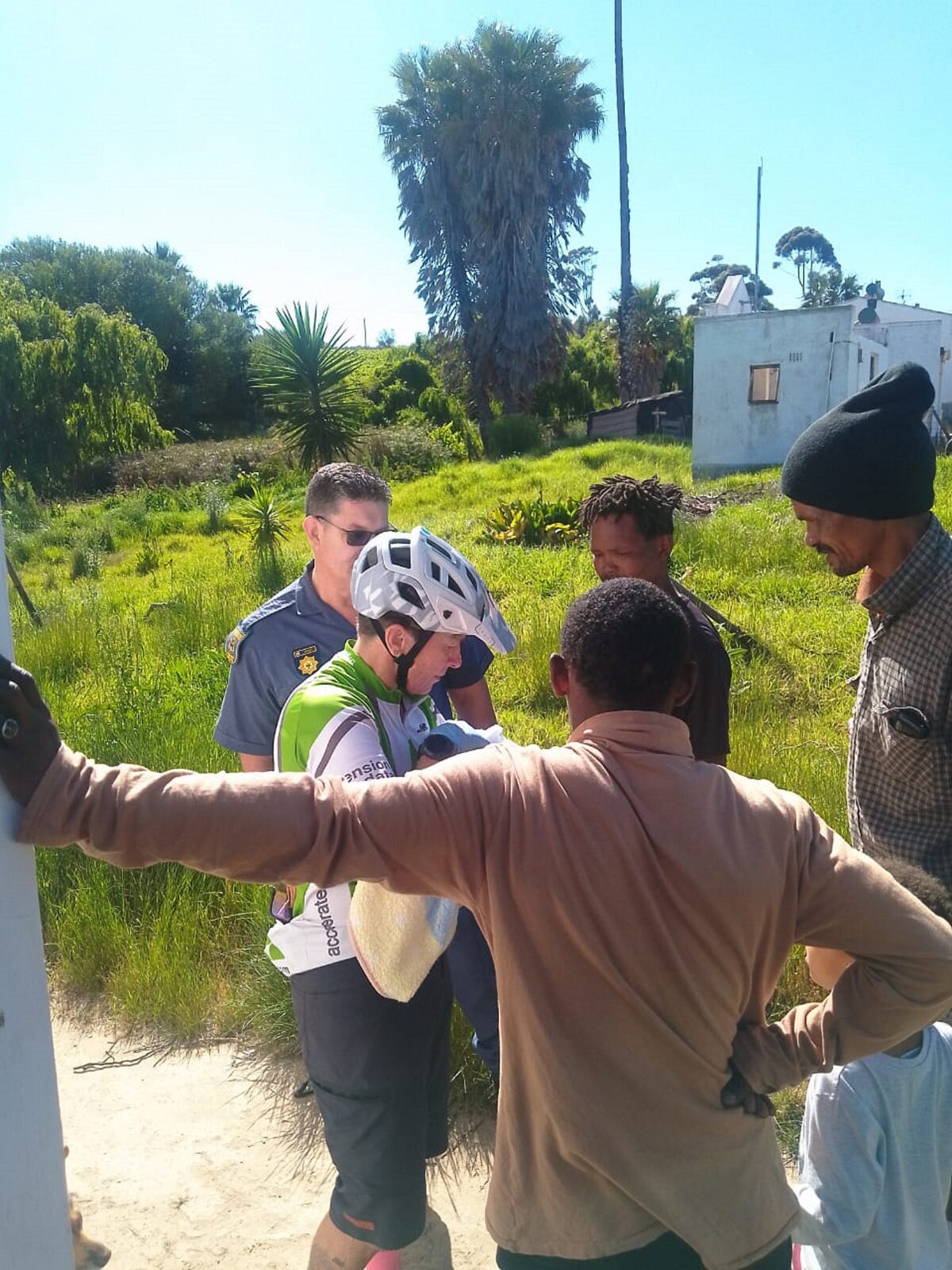 Tarryn Beretta, holding the new born.