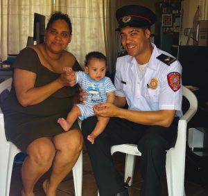 Hero firefighter saves choking baby in heart-stopping rescue