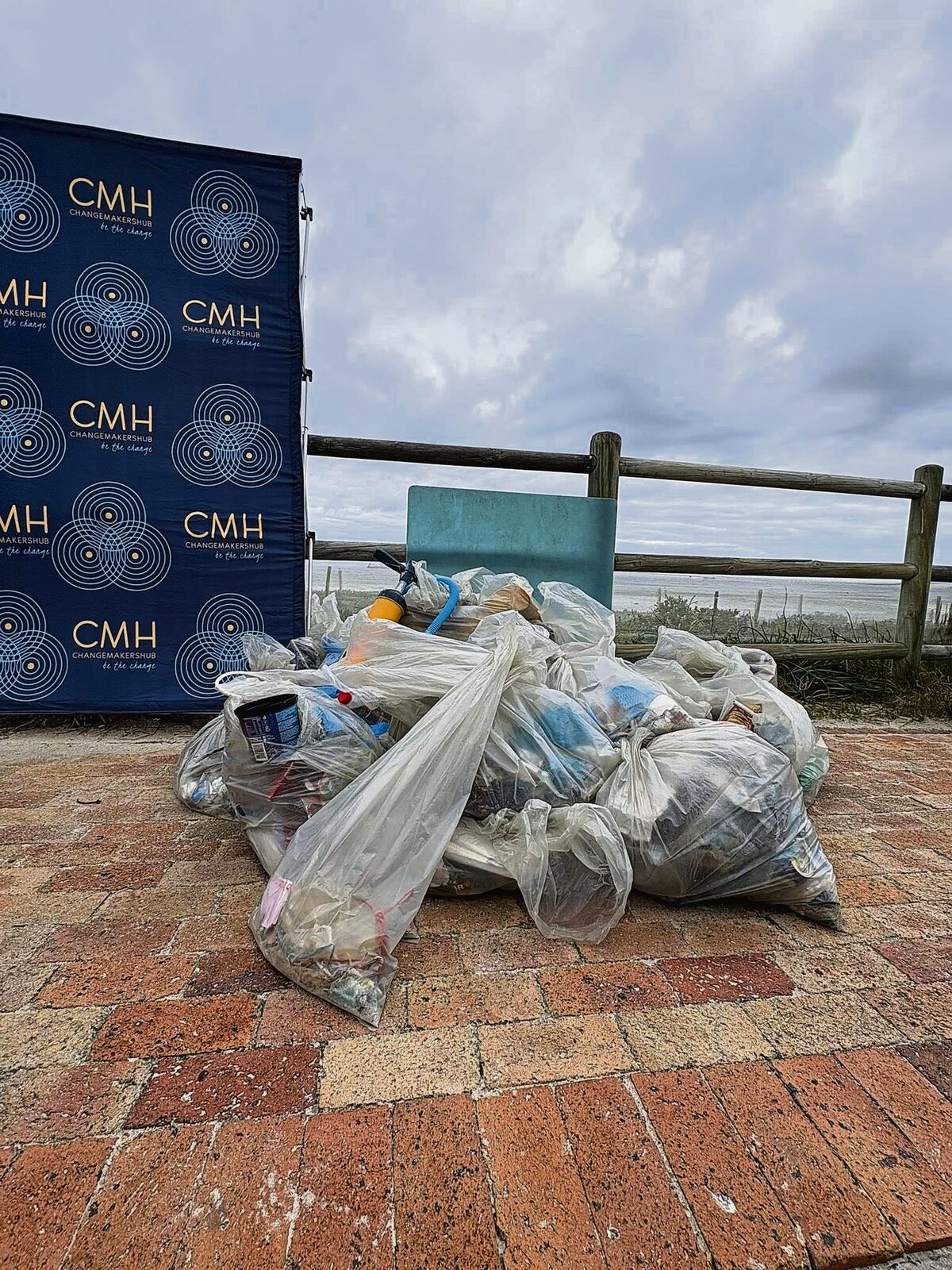 
A pile of litter cleared by dedicated community members shows the impact of collective action.