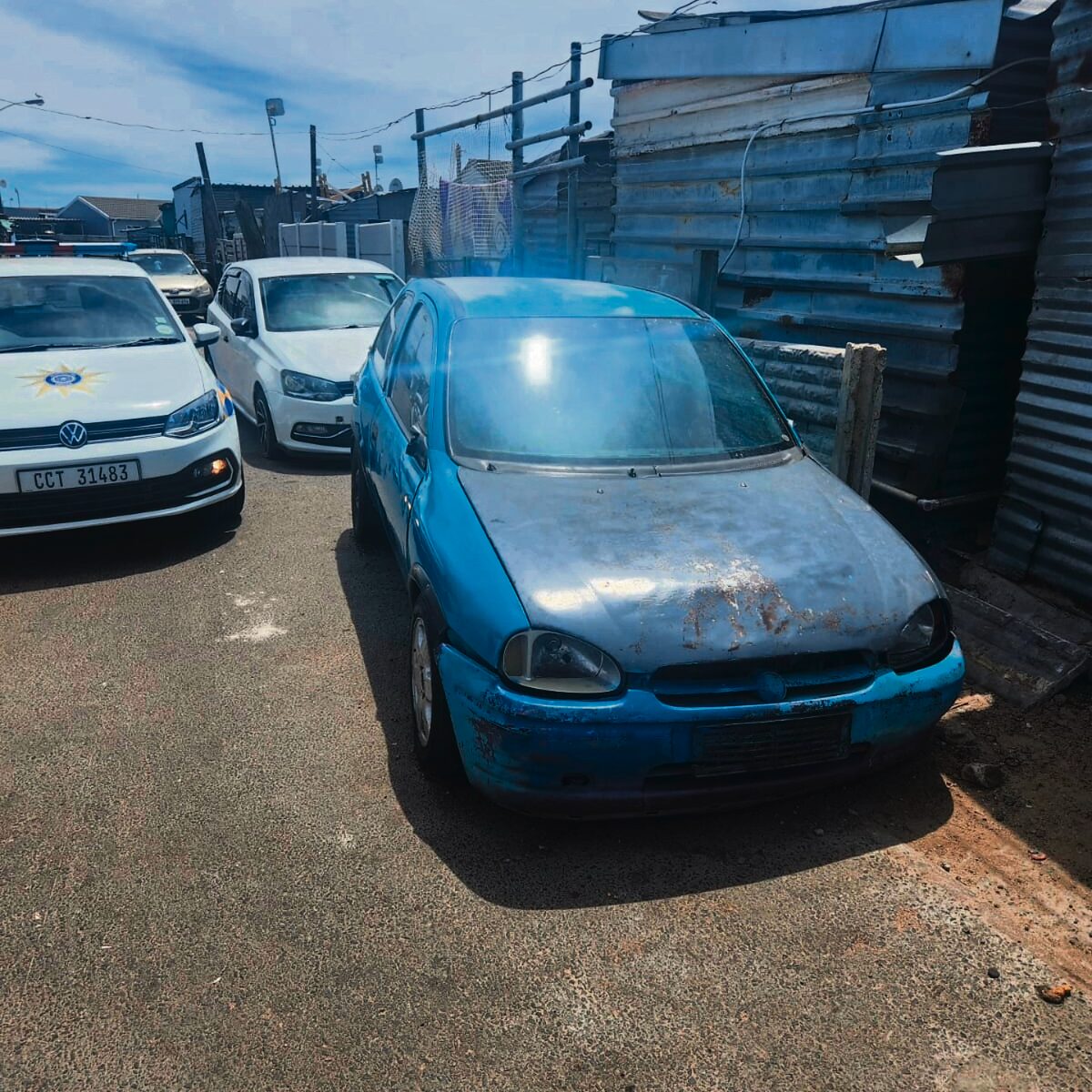 A vehicle in Joe Slovo is marked for inspection during the notice period.