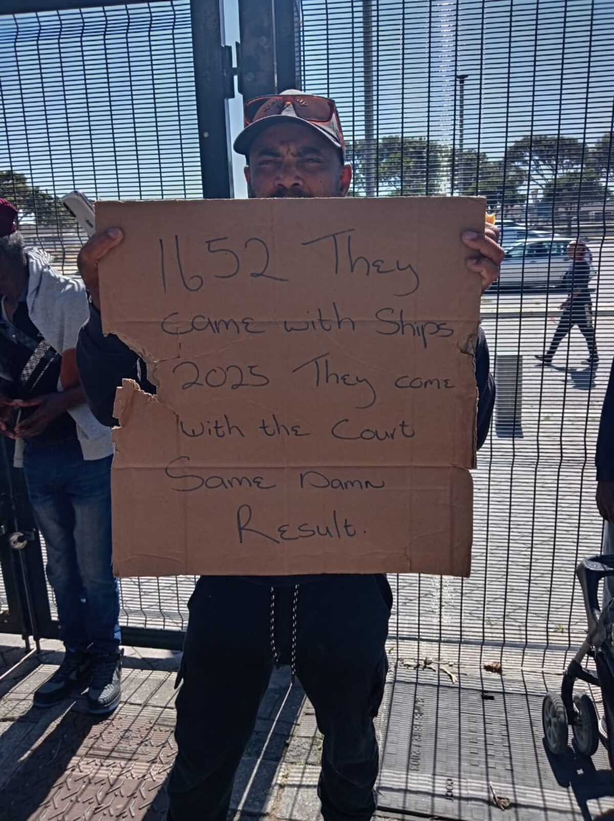 The Khoisan community protested outside the Lentegeur administrative offices last week.