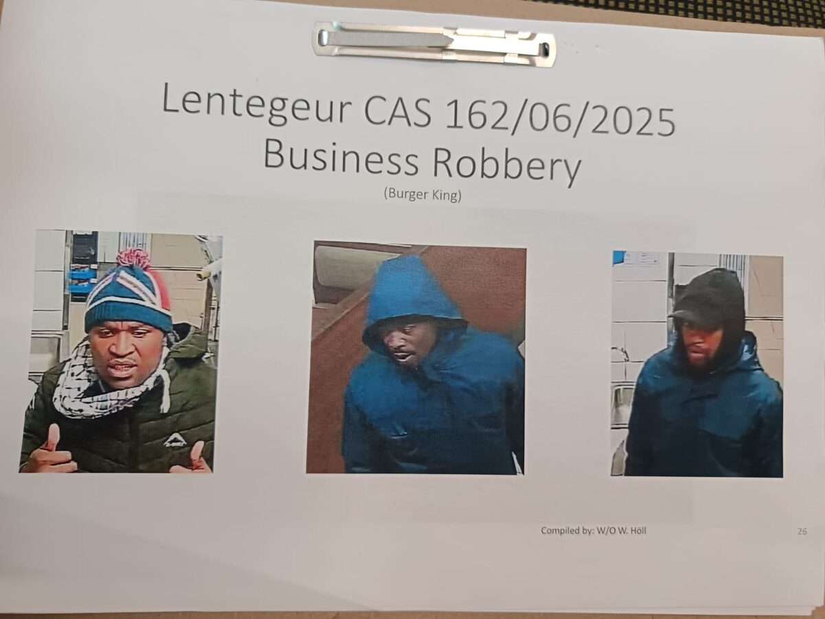 Three images of suspected armed robbers that have been retrieved from CCTV cameras.