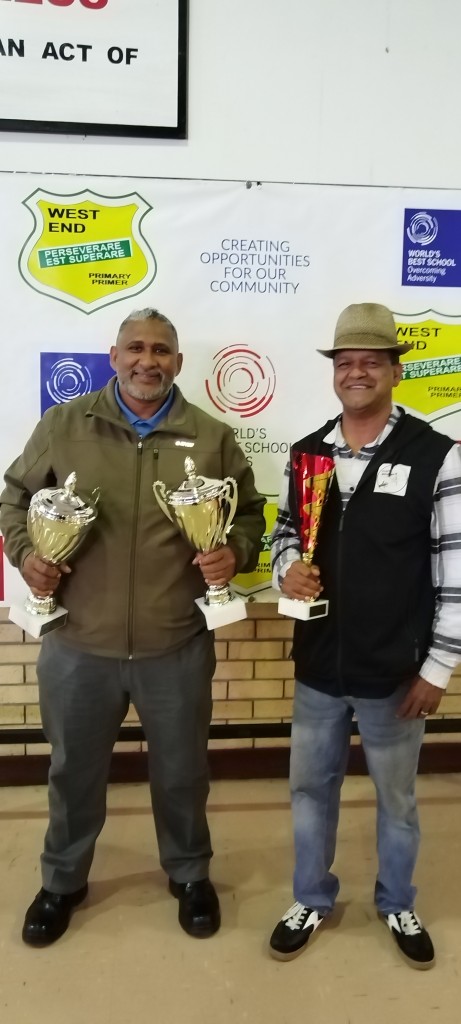 Clive Arries with Mark Jeneker who was the runner's up for Visual Arts Teacher of the Year.