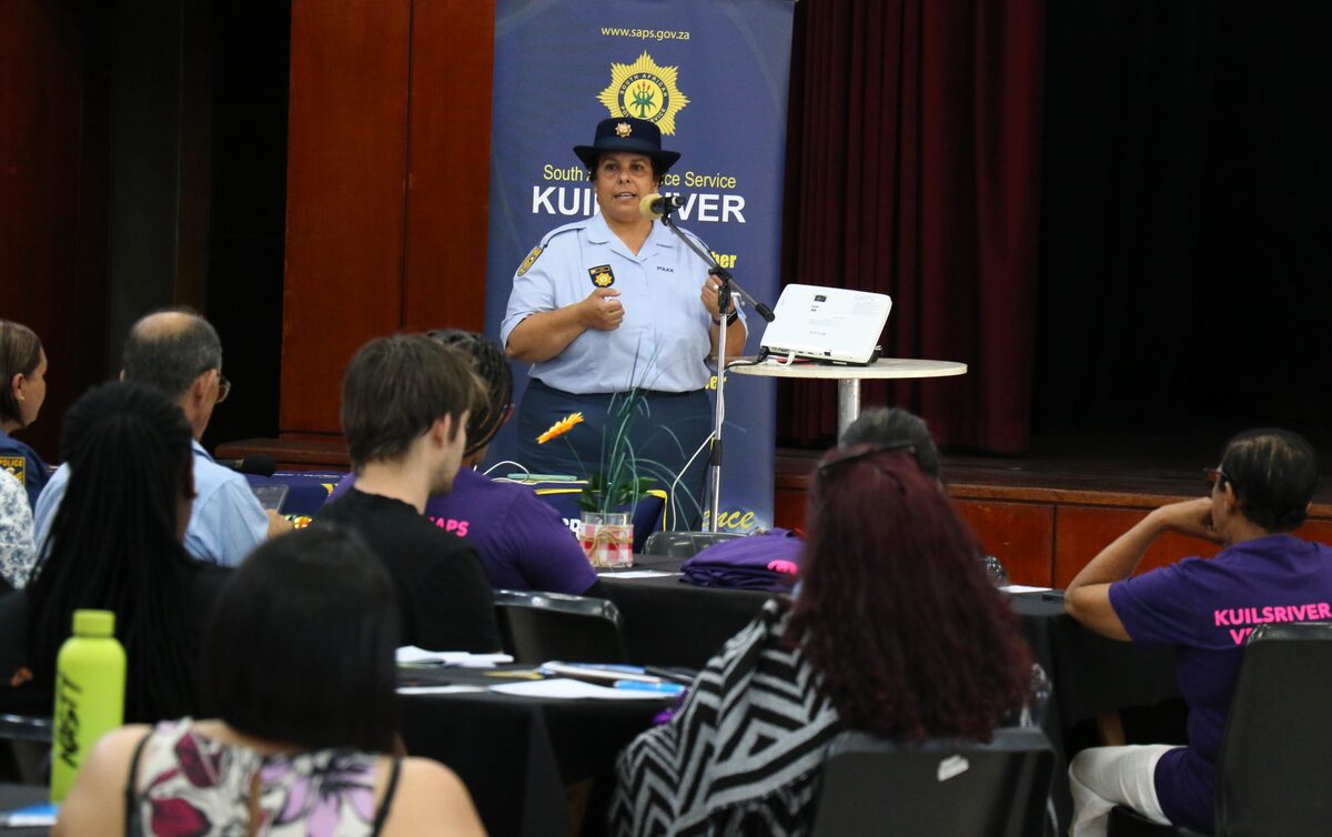 Programme director Sgt Estelle April from Kuils River police.