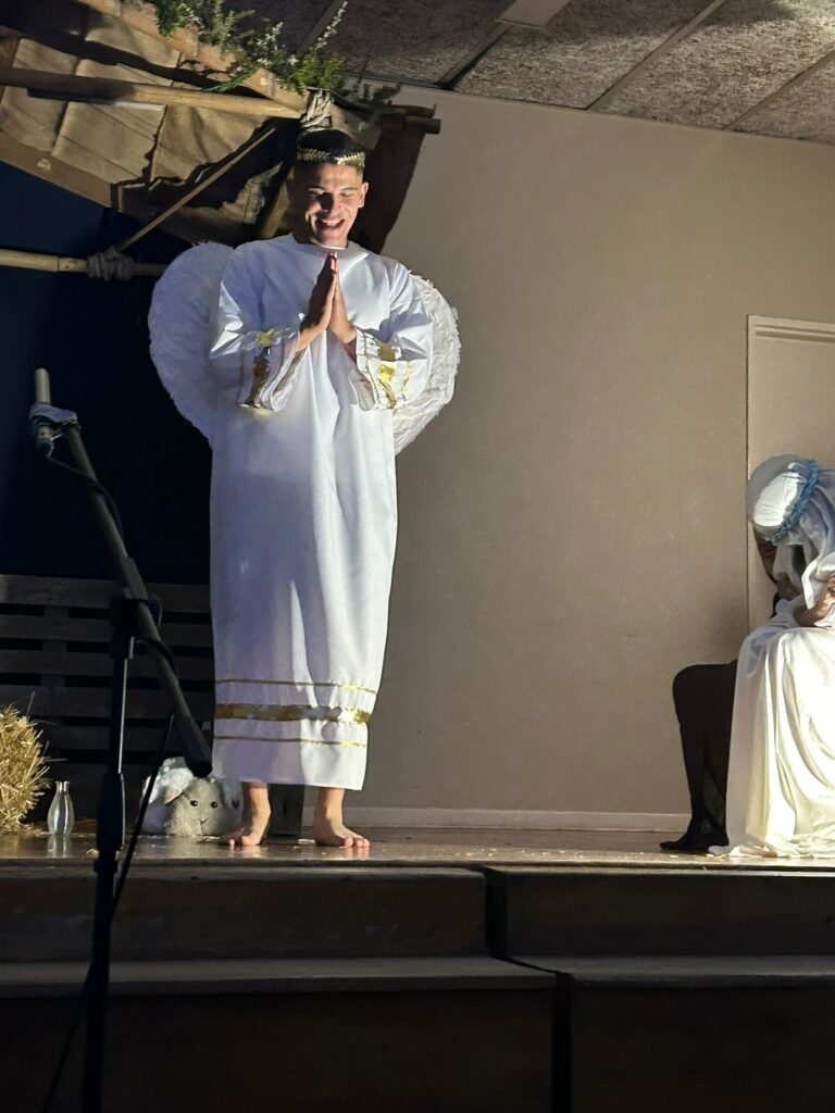 Kieran  Searle in St Pius Catholic Church in Plumstead's nativity play.