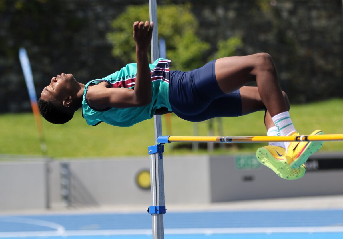 Iminathi Simane wen die hoogspring vir seuns o.14 met 'n hoogte van 1.63 m.