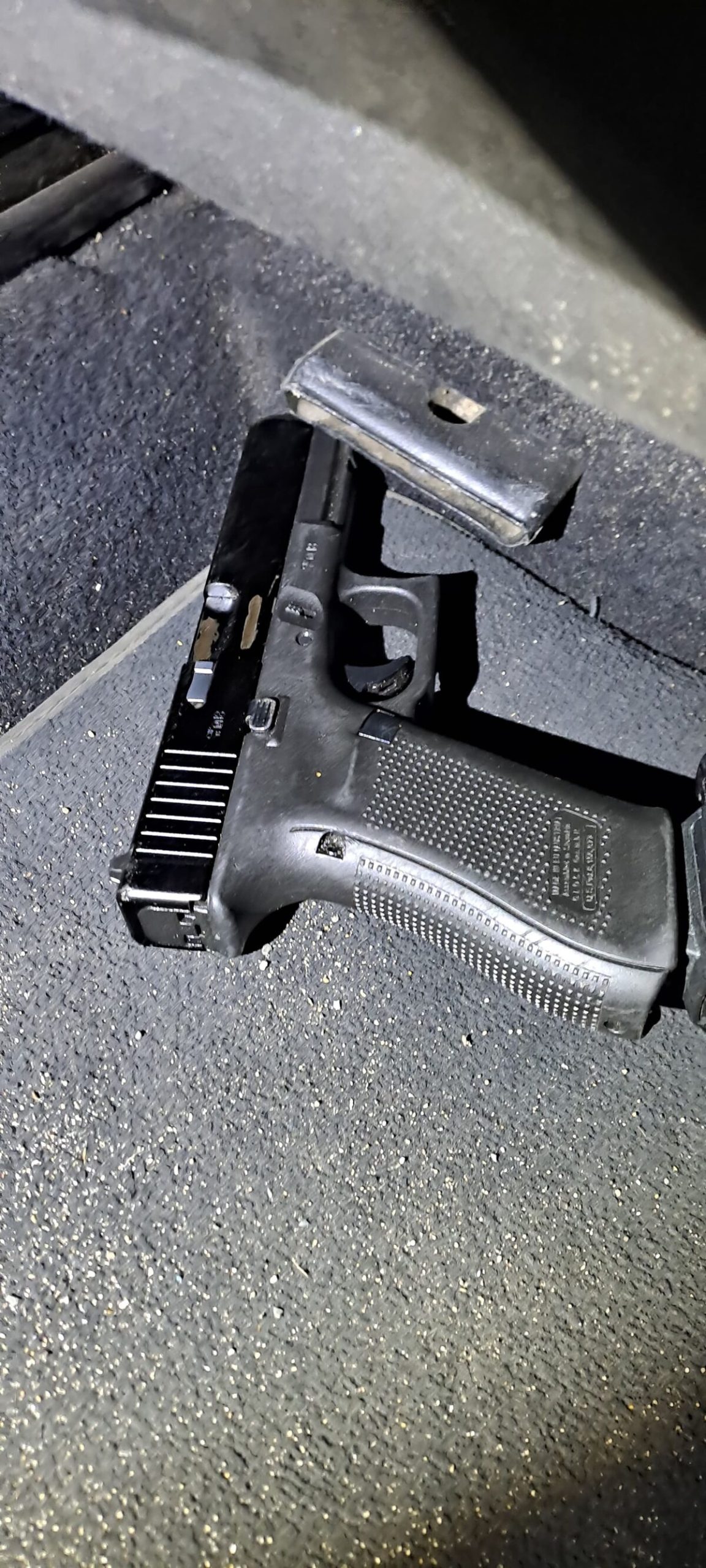 Police searched the vehicles and found three guns.