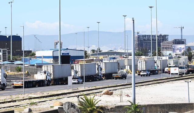 Trucks at the Port of Cape Town.