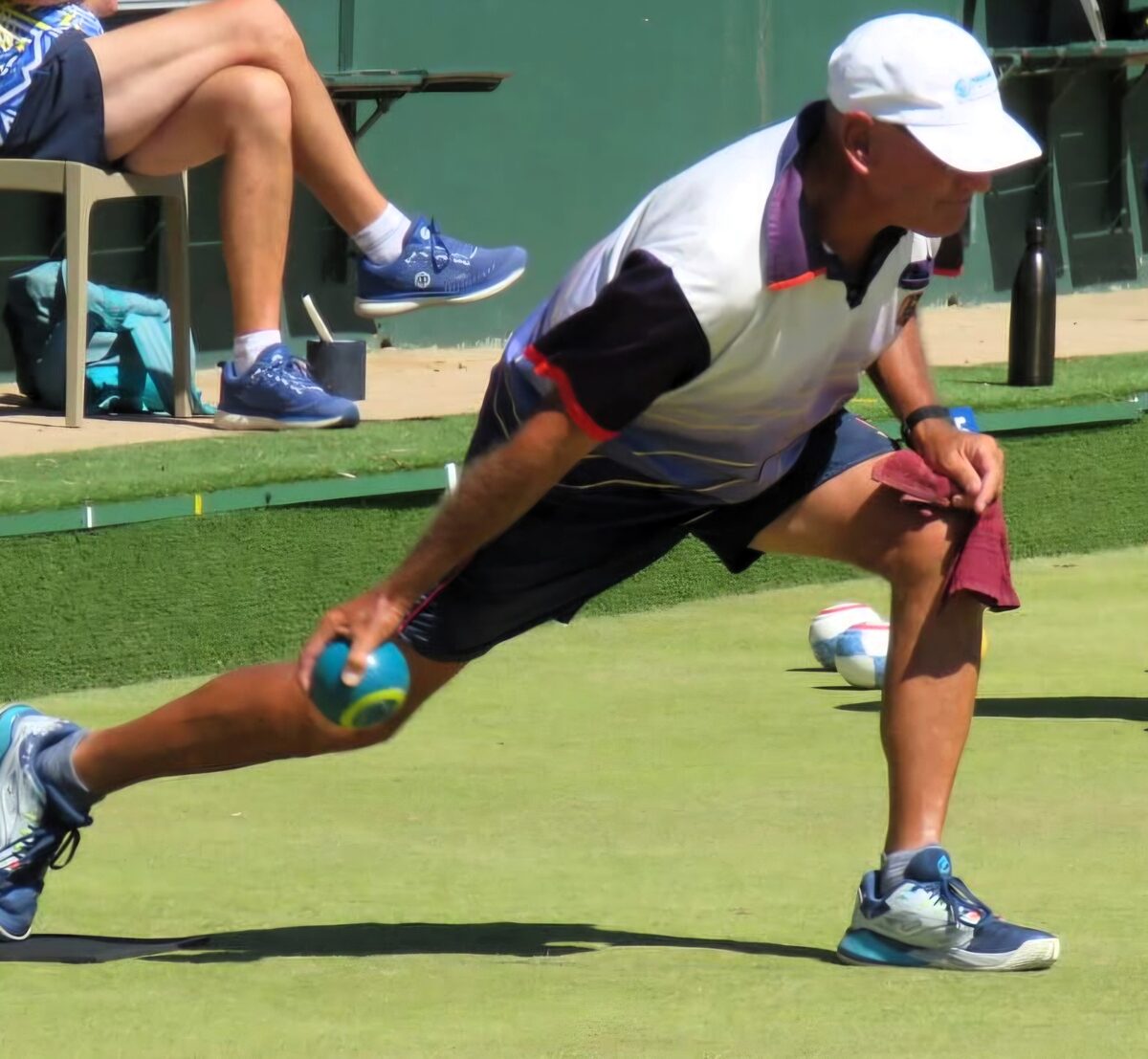 Etienne Malherbe delivers his outrageous "skippy" bowl in the WP Singles final last Sunday. He retained the veterans title he had won in 2024. Photo: Anina Black