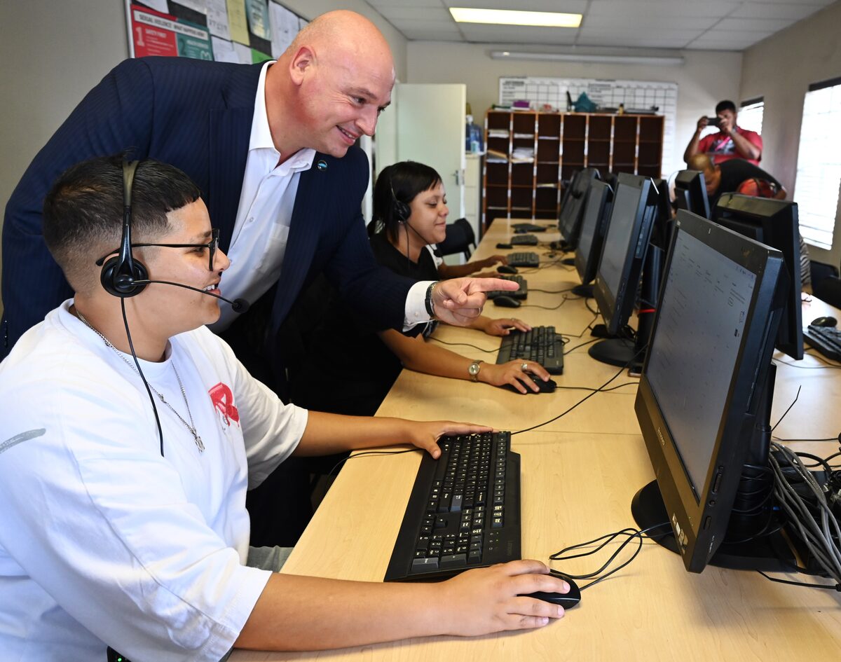 James Vos, Mayco Member for Economic Growth, with Tarren-Lee Petersen.
