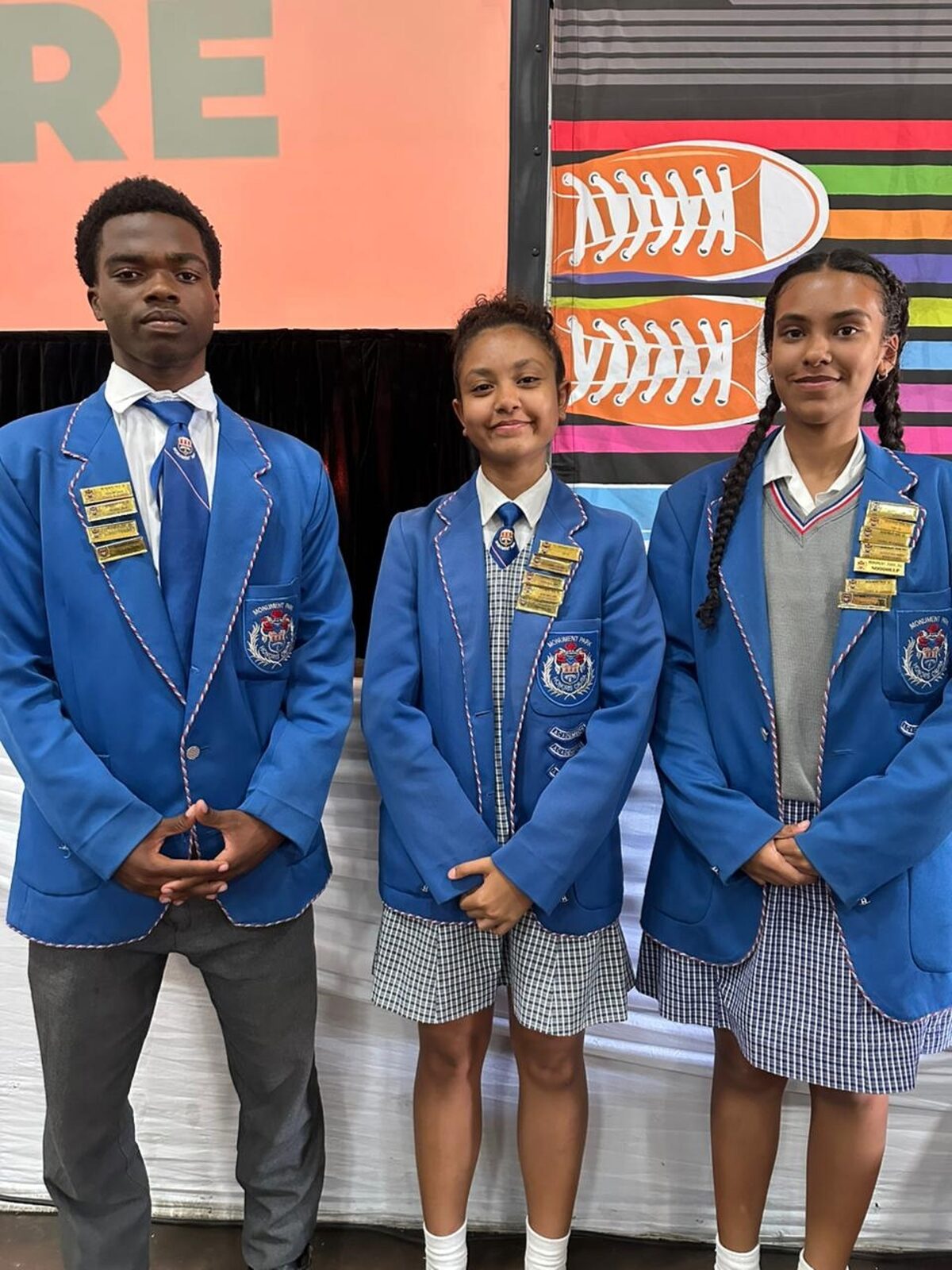 Monument Park High School learners Tafara Zaba (17), Eden Mullins (17) and Haley Flanagan (18).
