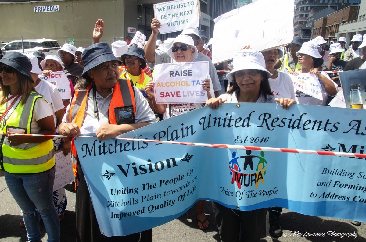 Mitchell's Plain United Residents' Association took part in an anti-liquor march.  Photo: Alex Lawrence, Mura