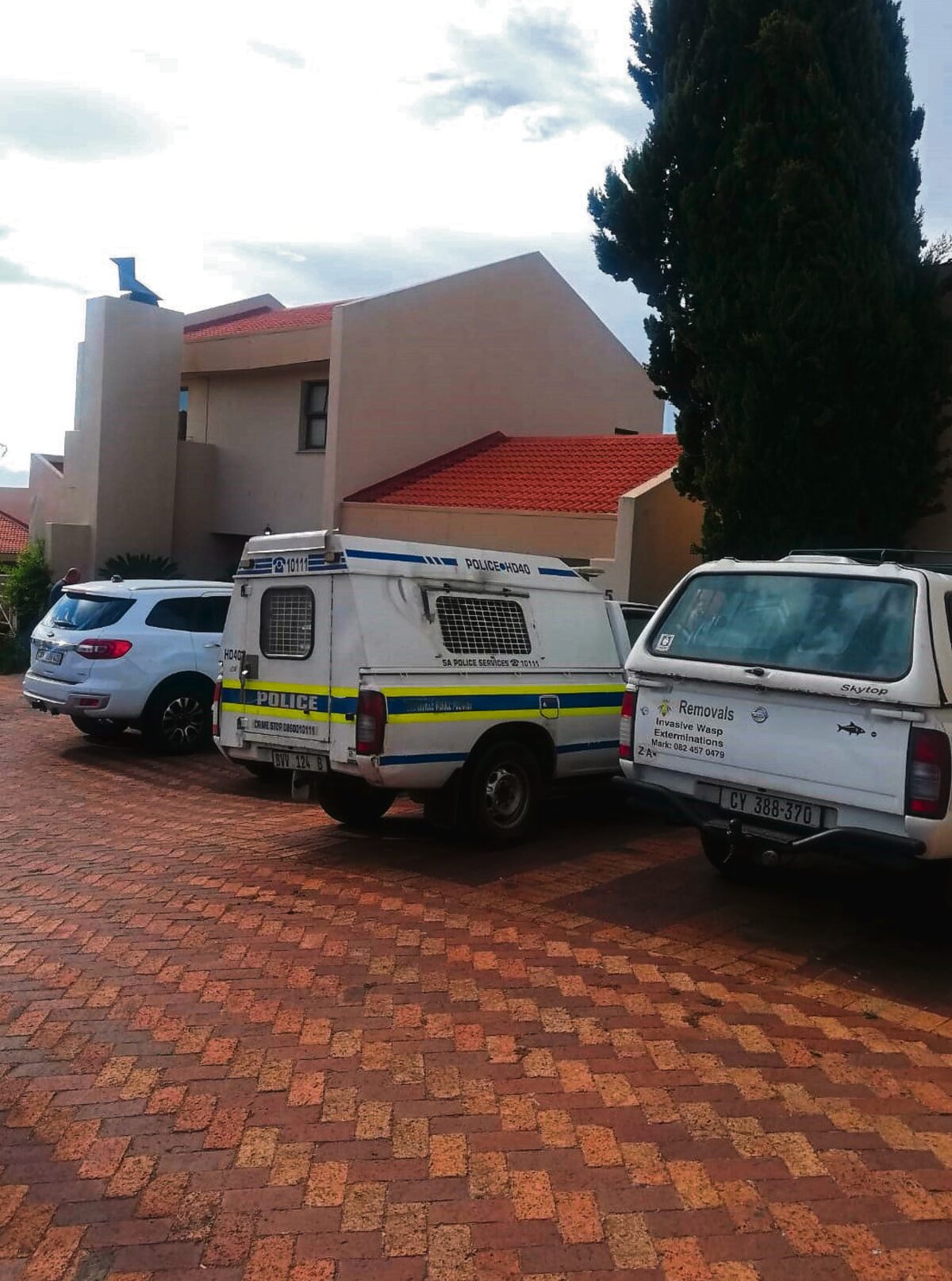 A police vehicle was at the crime scene.