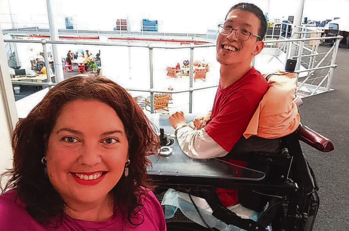 Home Manager, Carla Hanekom and resident Jeff Kao.