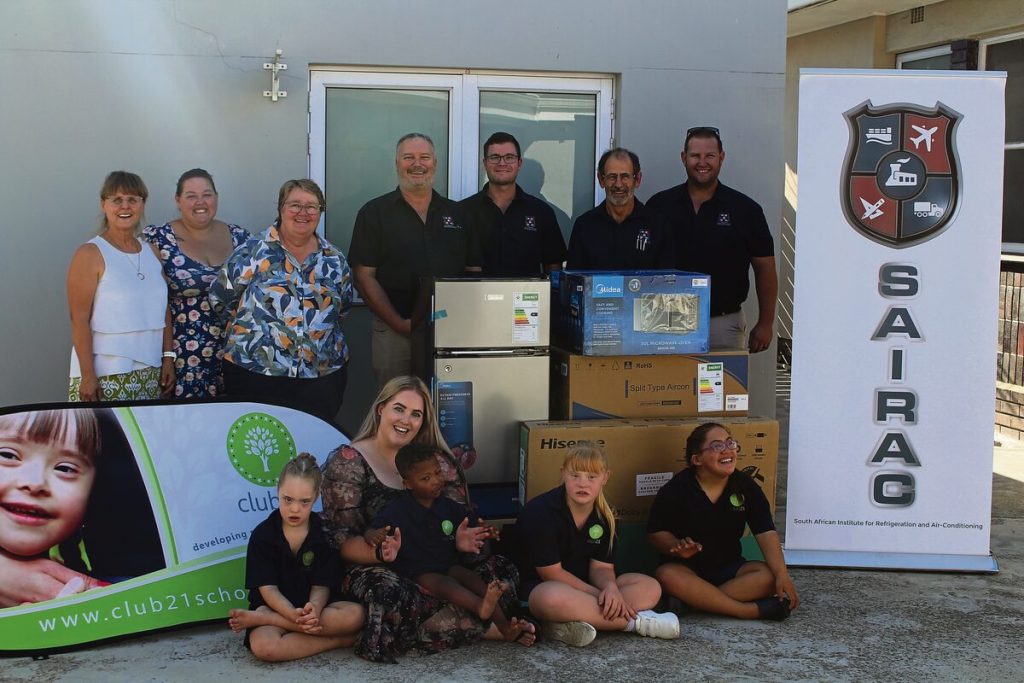 Sairac raised R43 000 for the Down syndrome education centre in Bellville. Here are members of Sairac with the learners and members of the centre with the goods that were handed over. Photo: Mauricia Petersen