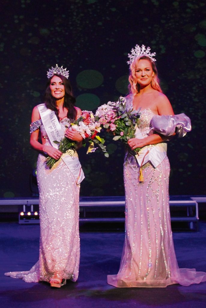 Giverny Venter (right), Mrs Universe South Africa 2026, is at the crowning event with Helizka Krüger (left) from Johannesburg, who came fourth.