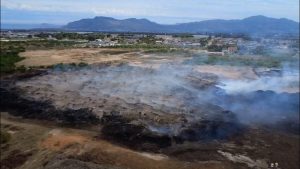 Compost fire smoulders for 10 days as smoke spreads up to 20km away
