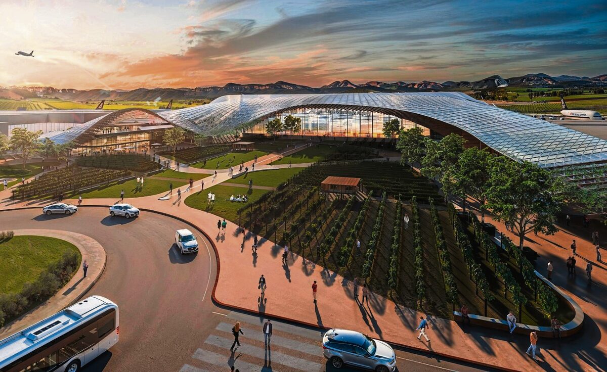 An artist impression of Cape Winelands Airport by Boogertman and Partners