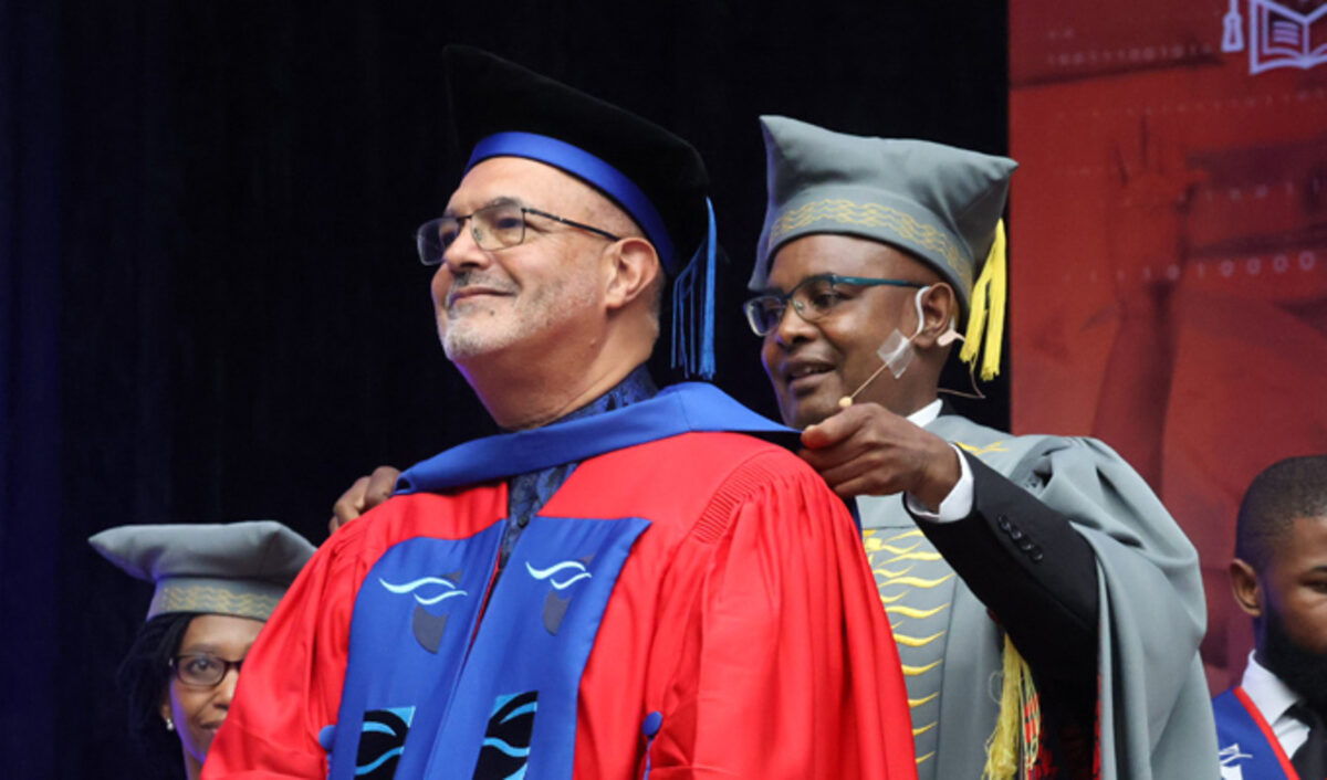 SARS Commissioner Edward Kieswetter receives Honorary Doctorate from Cape Peninsula University of Technology at graduation.