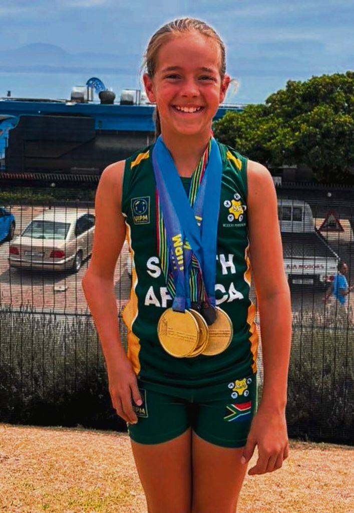Leandi Hattingh boasts of her gold medals at the UIPM World Championships held in Mossel Bay.