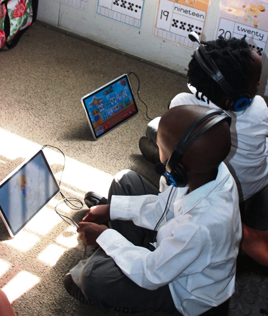 Grade 3 learners of Fisantekraal Primary School work on tablets. Photo: Caroline Steenekamp