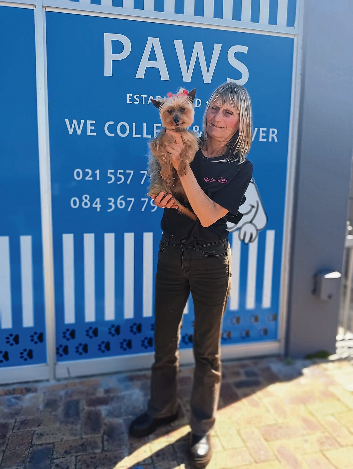 Cheryl-Lyn Potgieter with a furry friend relying on CRO for safety and care.