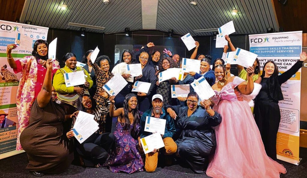The successful Bake for Profit graduates of FCD Skills Centre in Durbanville proudly shows off their certificates.