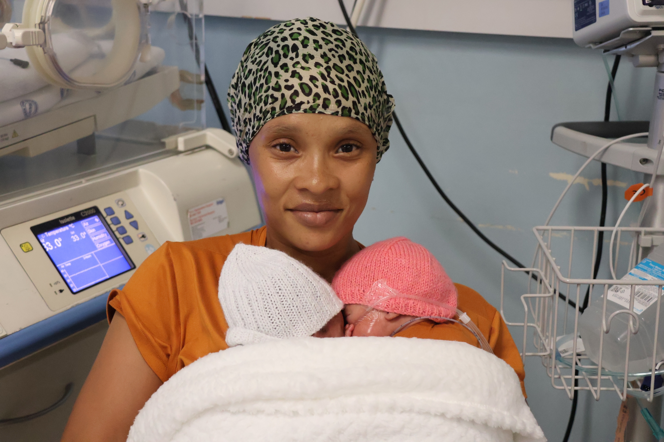 Louse Gallant with her twins.