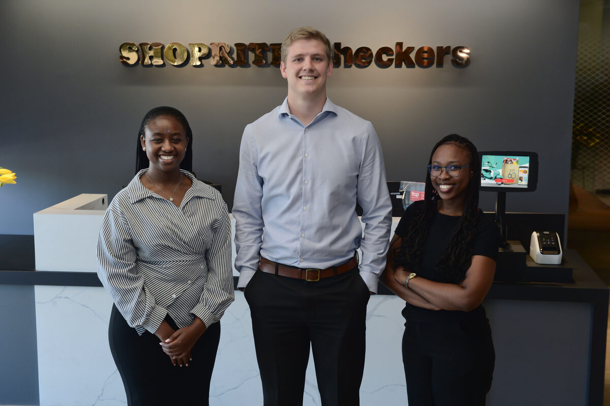 Thoriso Sethosa, Johan Van Rhyn and Kwakho Mtiki, all 2025 bursary graduates.