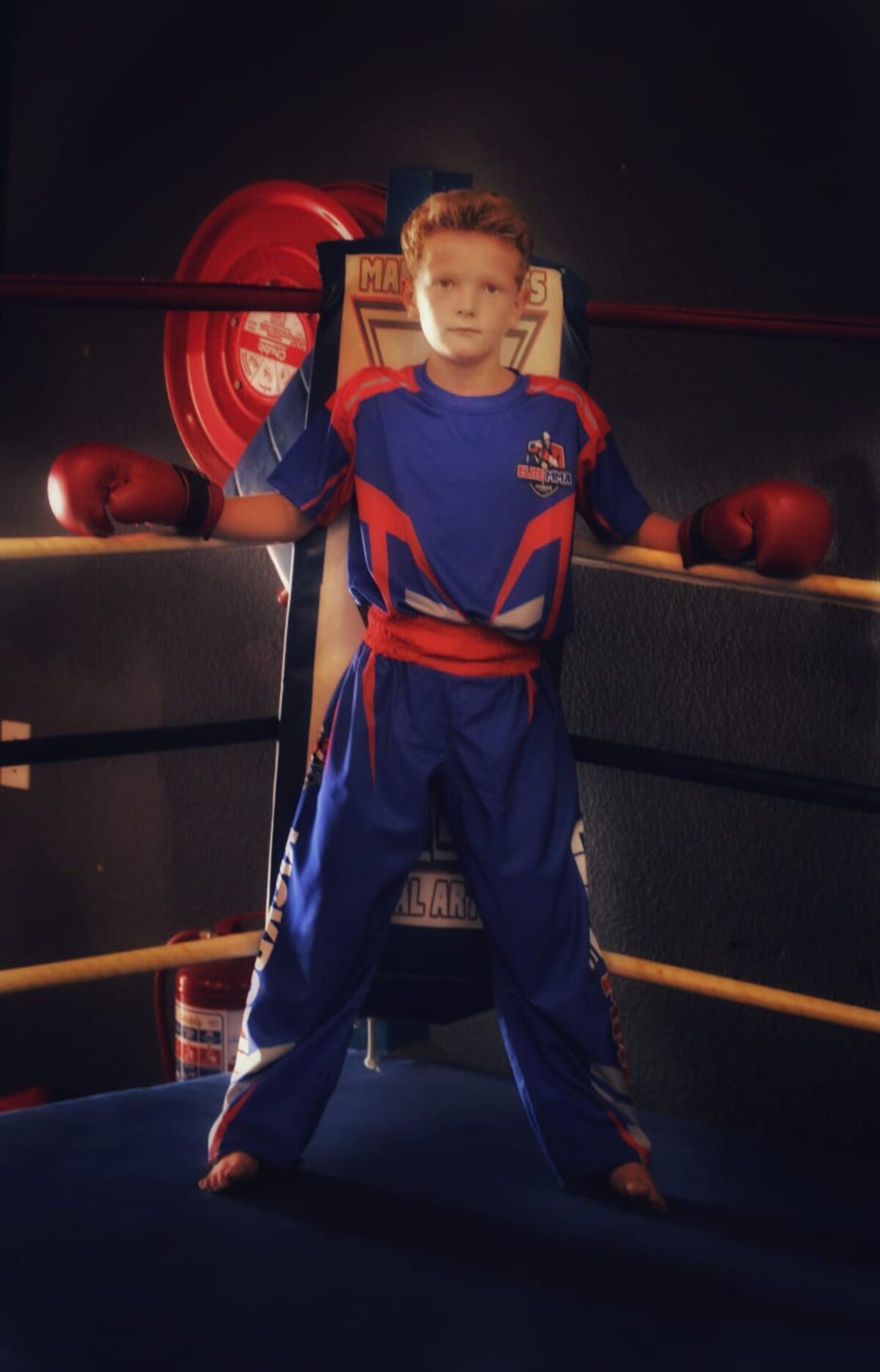 Young fighter Levi Grove puts in the hard work during training as he prepares for international competition.