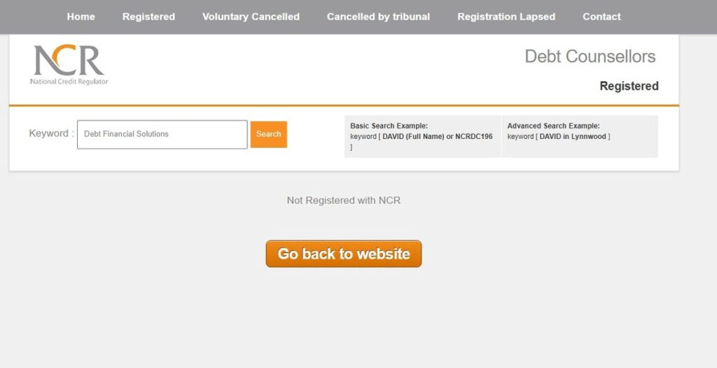 NCR website screen shot