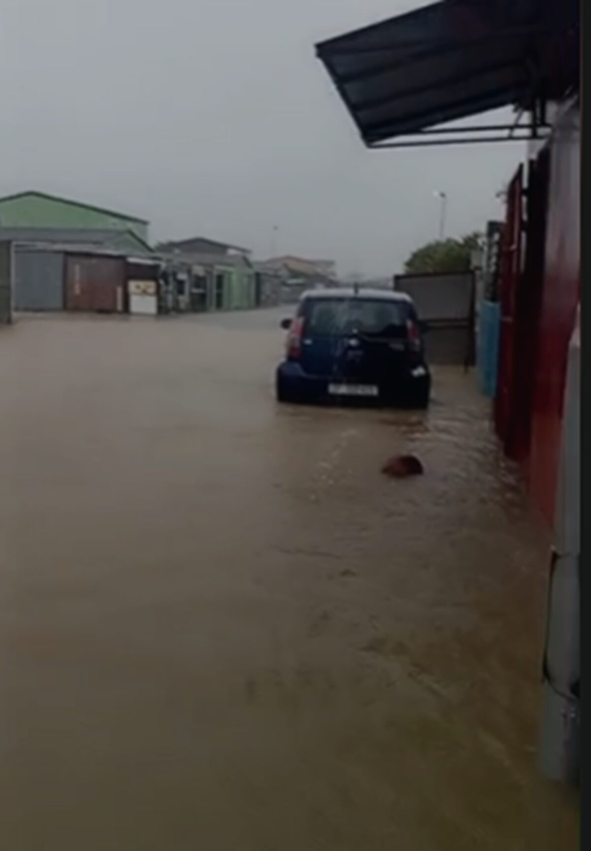 A flooded street in Tafelsig.
