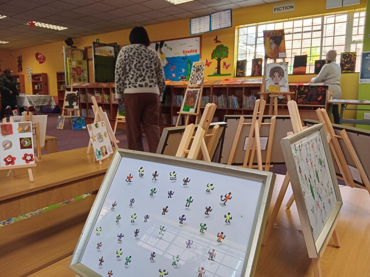 Parents and stakeholders explore the Advance Edukos First Thursday Art Exhibition.