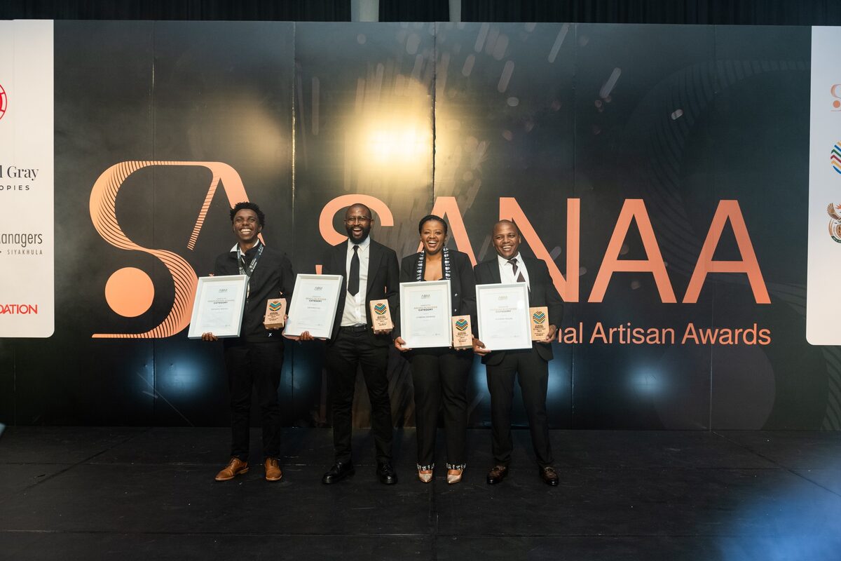 The 2025 Artisans of Mzansi winners are from left Nhlanhla Ndlovu, Sam Mokgothu, Liyabona Xishibana and Mferere Mnguni.