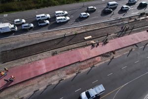 Red bus lanes being laid for MyCiTi Mitchells Plain upgrade