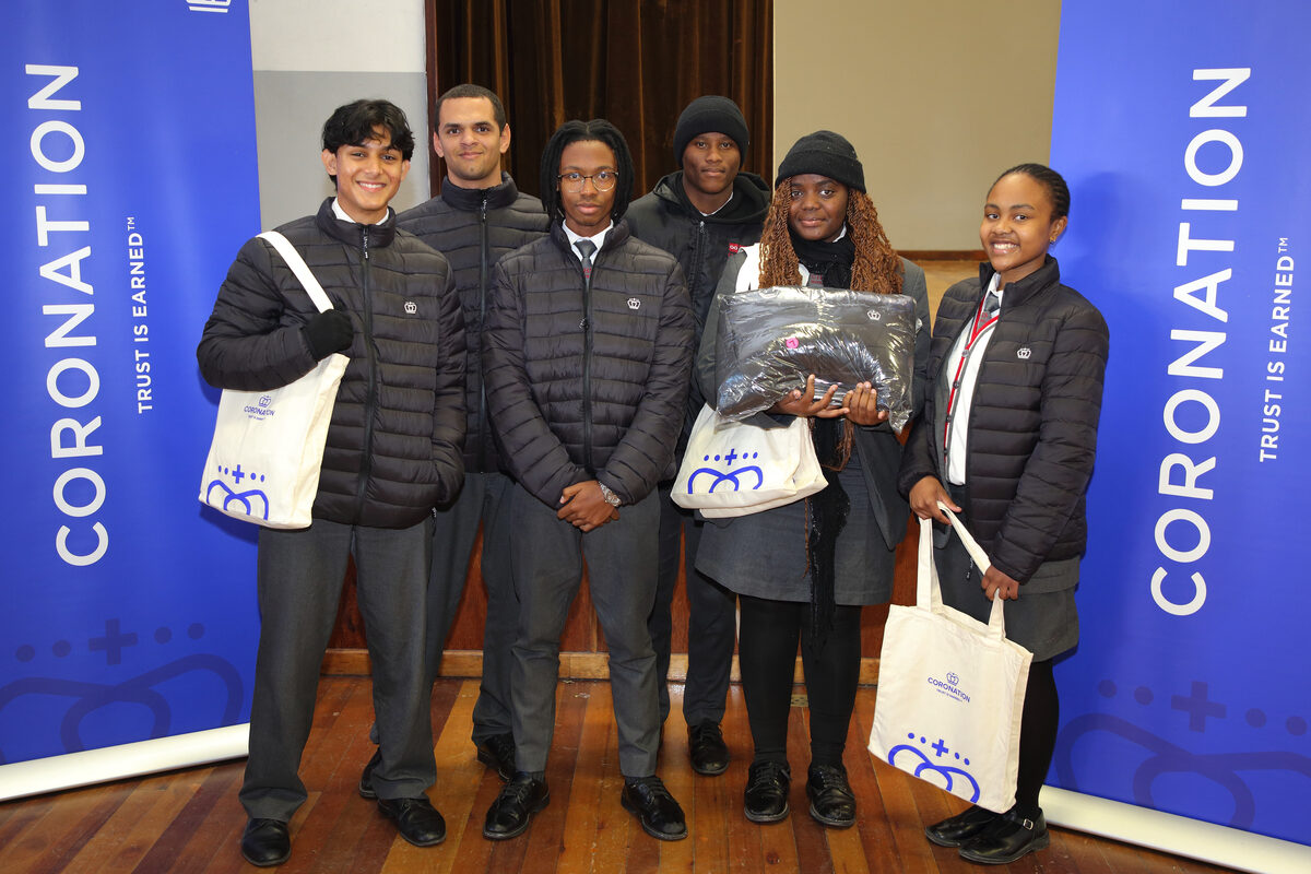 Coronation CEO Anton Pillay engaged with learners during a Youth Month discussion on preparing young people for the future of work at Claremont High School.