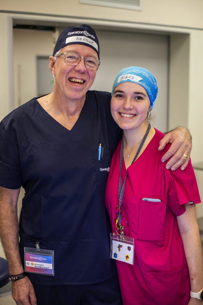 Father and daughter team Dr Neville Botha and Bianca Botha joined fellow volunteer Jaqueline Toerin in helping children