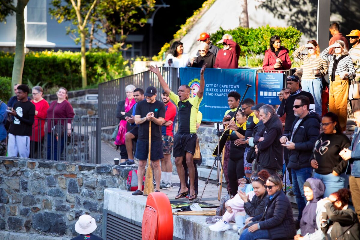 Crowds pack Battery Park at Cape Town's V&A Waterfront on Sunday as the 4th "Cultures of China – Cape Town Dragon Boat Festival" unfolded against the iconic backdrop of Table Mountain.