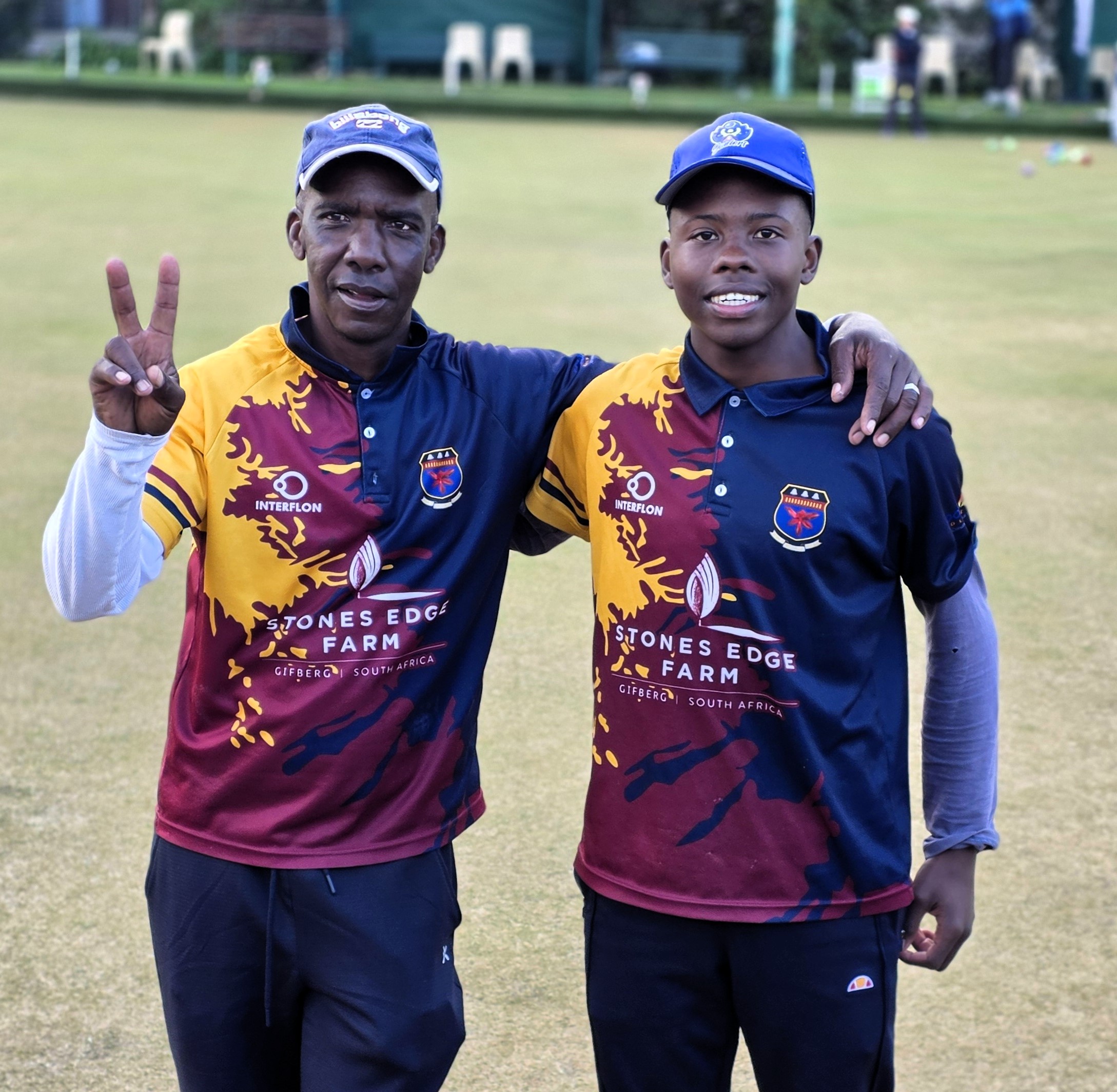 Alfred Mraji (56) and his son, Thando (16), at the new WP Pairs champions. Photo: Barrie Eksteen
