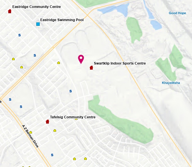 map view of the Swartklip sports ground