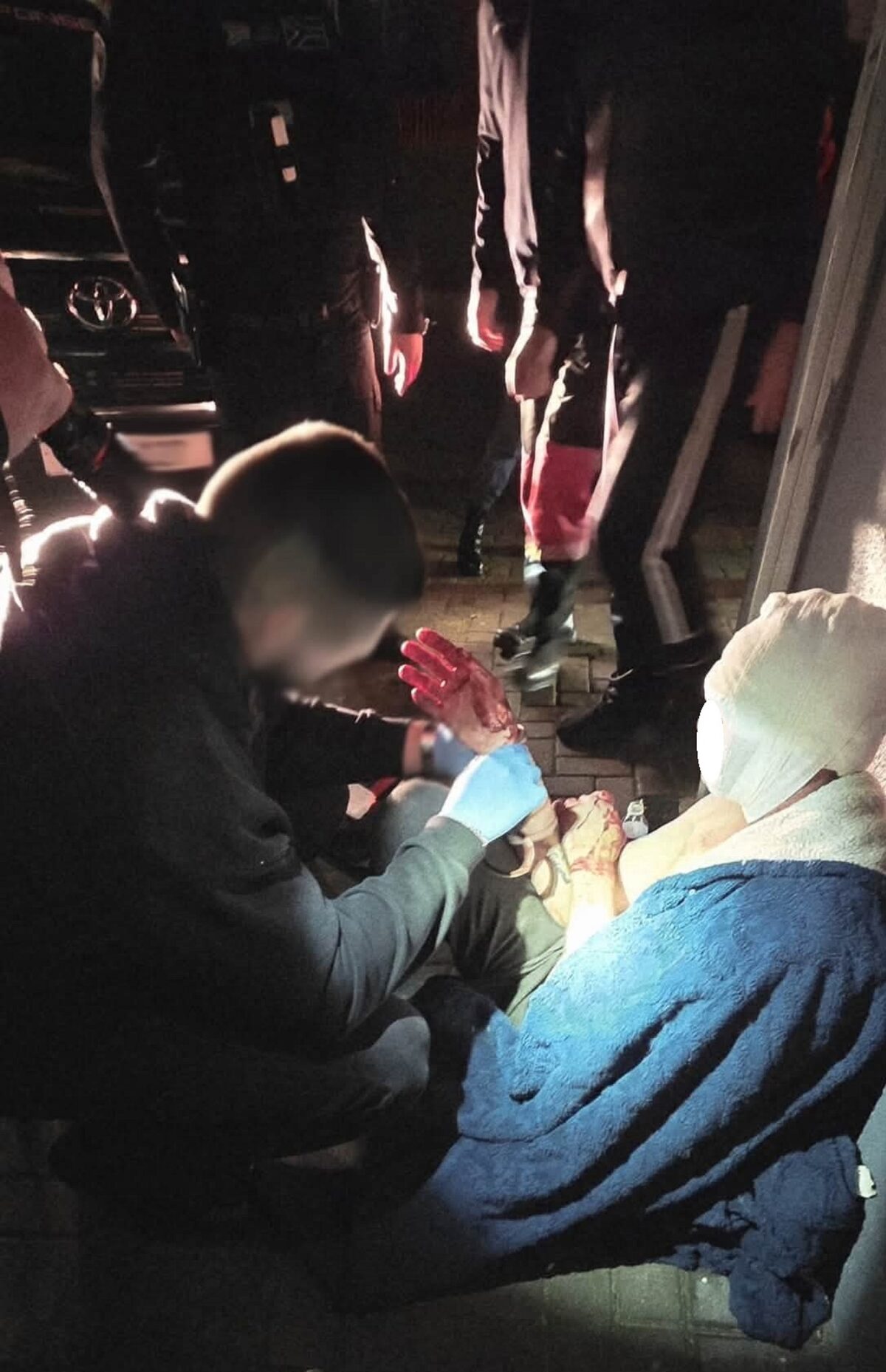 The victim was found in a pool of blood. PHOTO: Titanium Securitas