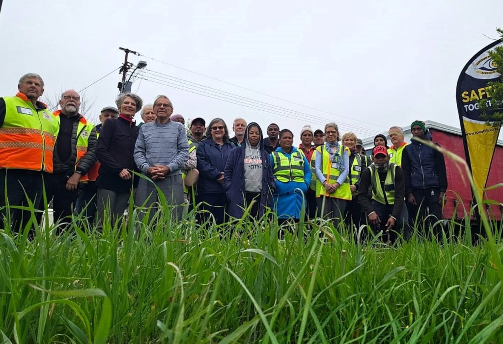 Neighbourhood Watch patrollers joined forces with volunteers from Mould Empower Serve to do a clean-up.