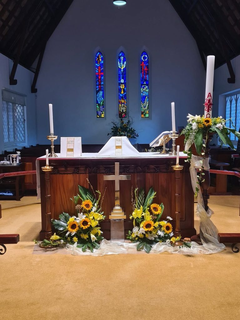 The inside of the church