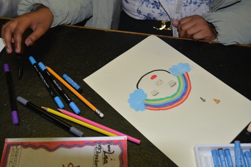 The children curated and provided the art for the exhibition.