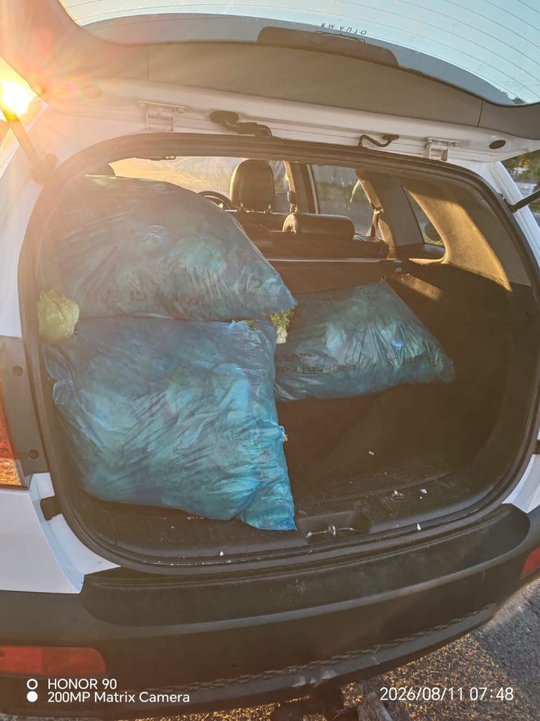 The vegetables were recovered mid-transfer to a getaway vehicle.