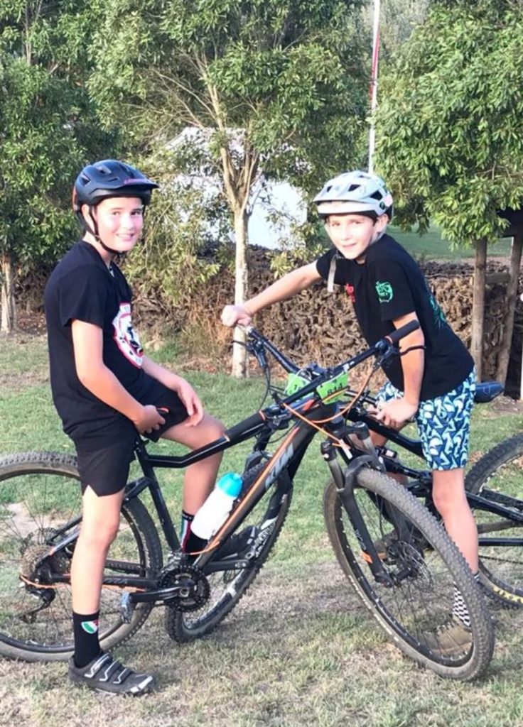Xavi Gomes (left) and Zak Hones started their downhill mountain biking careers on the dirt mounds in Kenridge.