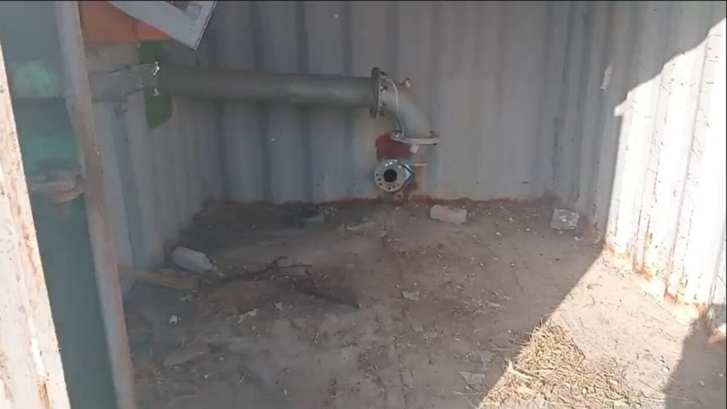 Inside of a pump station is stripped almost bare