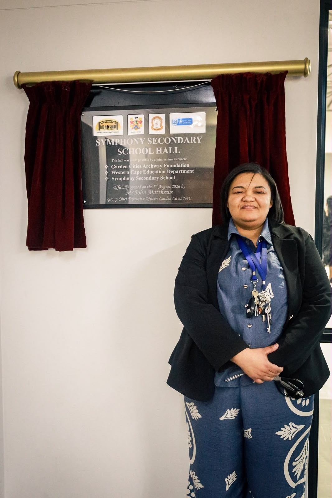 Principal Samantha Williams at the opening of the new hall.