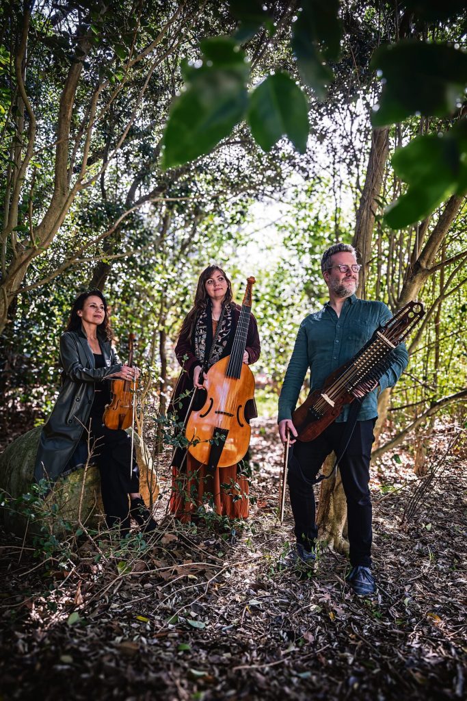 Adamastor Consort: Ralitza Macheva (baroque violin), Rosamund Roth (viola) and Emile de Roubaix (nyckelharpa).