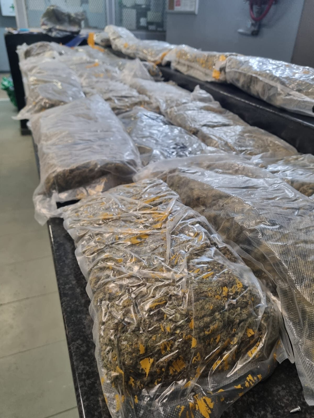The plastic bags containing the dagga that was confiscated in Bellville this week.